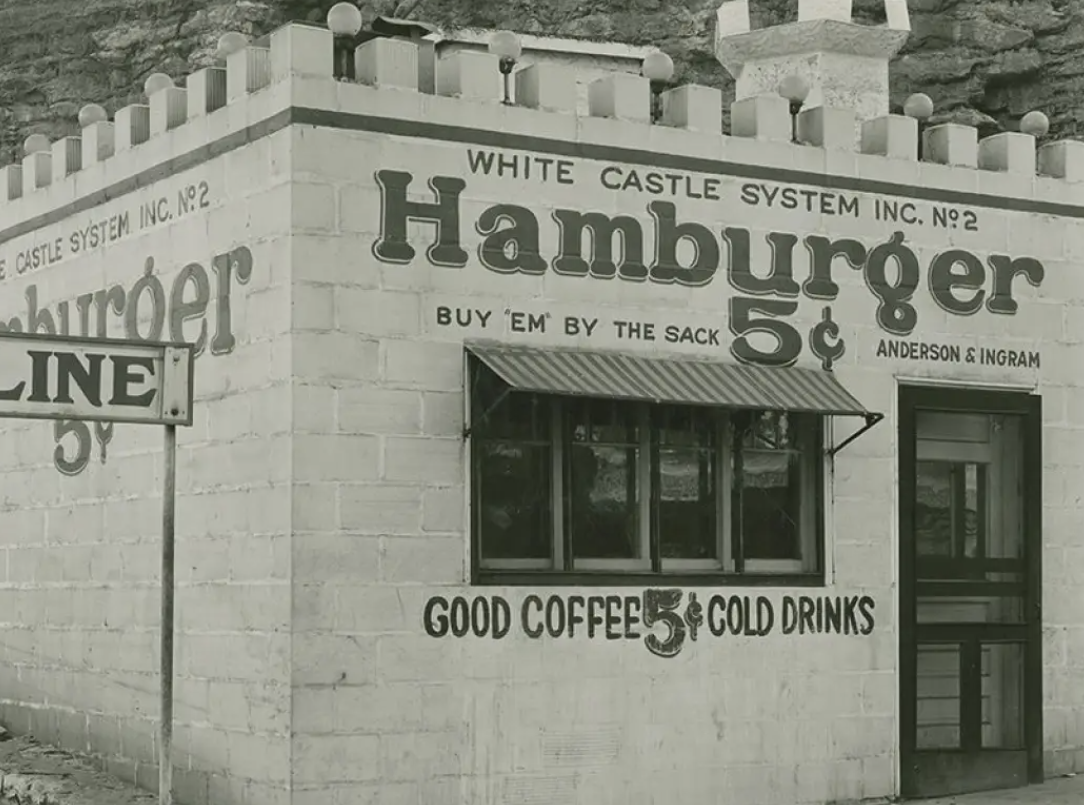 first fast food restaurant - Castle System Inc. N2 urder Line By White Castle System Inc. N2 Hamburger Buy Em By The Sack 5 Good Coffee Cold Drinks Anderson & Ingram